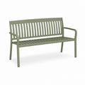 3-Sitz Gartenbank aus grünem Stahl Salbei, 120 × 55 × 85 cm